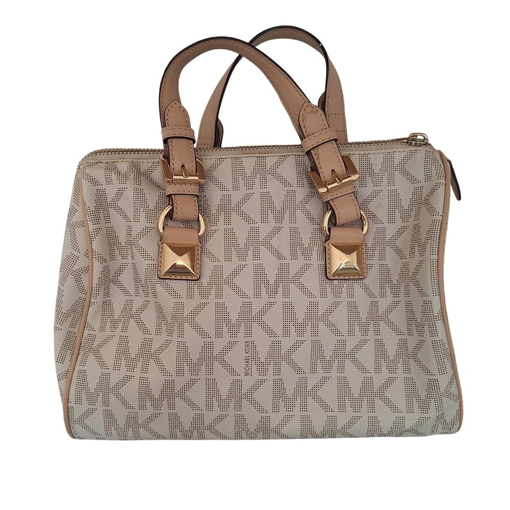 MICHAEL KORS SIGNATURE GRAYSON SATCHEL HANDBAG - Picture 2 of 13